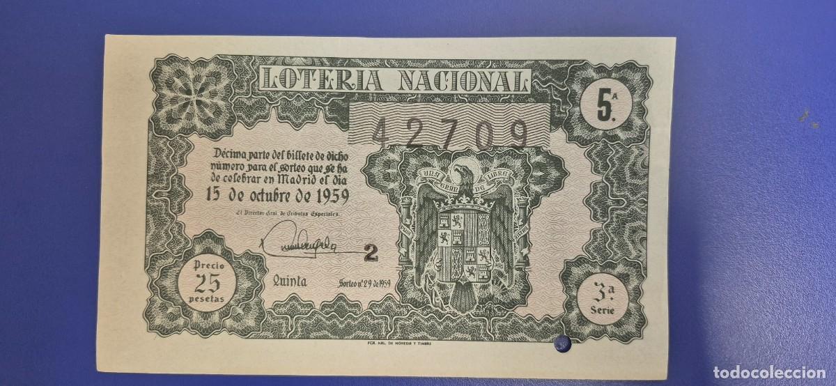 Loter&iacute;a nacional: LOTERIA NACIONAL SORTEO 29 DE 1959
