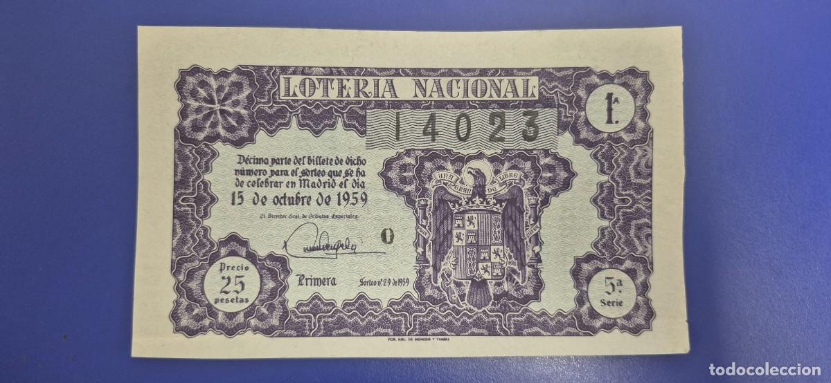 Loter&iacute;a nacional: LOTERIA NACIONAL SORTEO 29 DE 1959