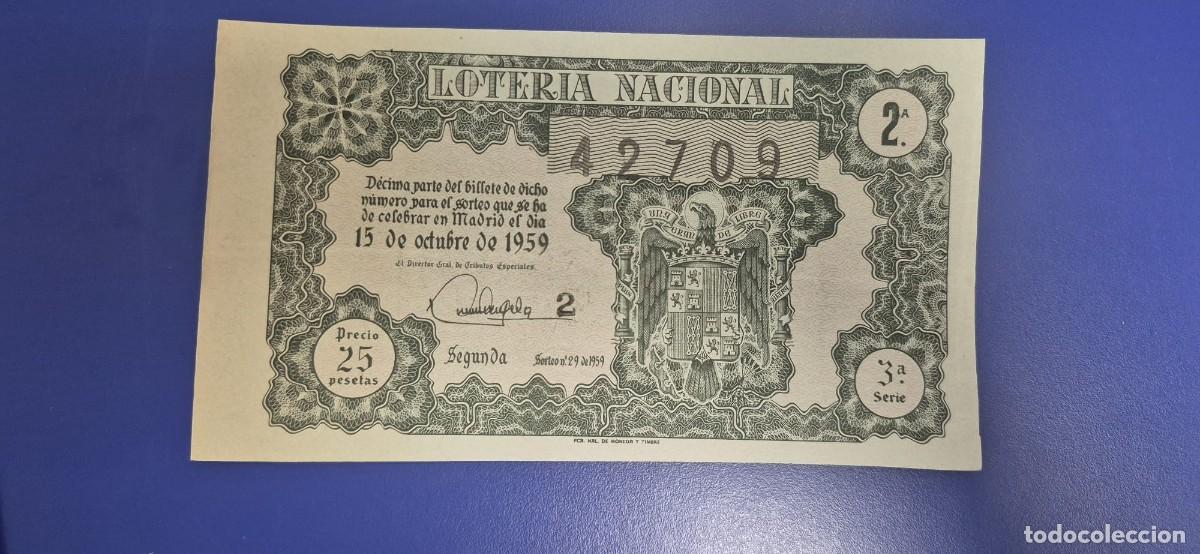 Loter&iacute;a nacional: LOTERIA NACIONAL SORTEO 29 DE 1959