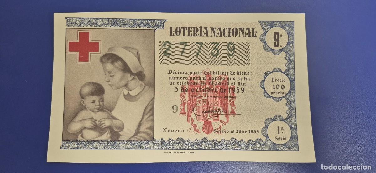 Loter&iacute;a nacional: LOTERIA NACIONAL SORTEO 28 DE 1959 CRUZ ROJA