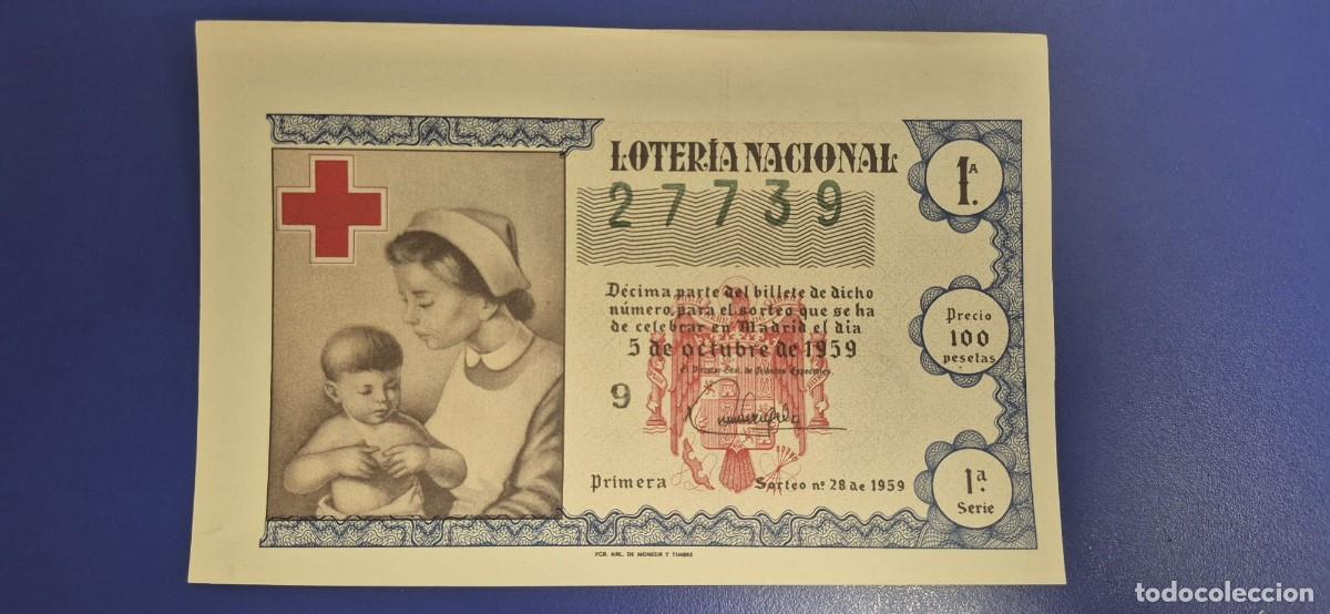 Loter&iacute;a nacional: LOTERIA NACIONAL SORTEO 28 DE 1959 CRUZ ROJA