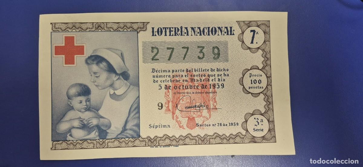 Loter&iacute;a nacional: LOTERIA NACIONAL SORTEO 28 DE 1959 CRUZ ROJA
