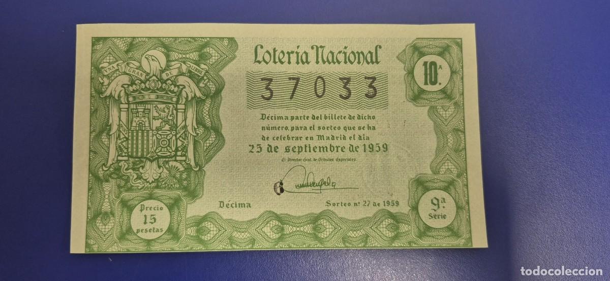 Loter&iacute;a nacional: LOTERIA NACIONAL SORTEO 27 DE 1959