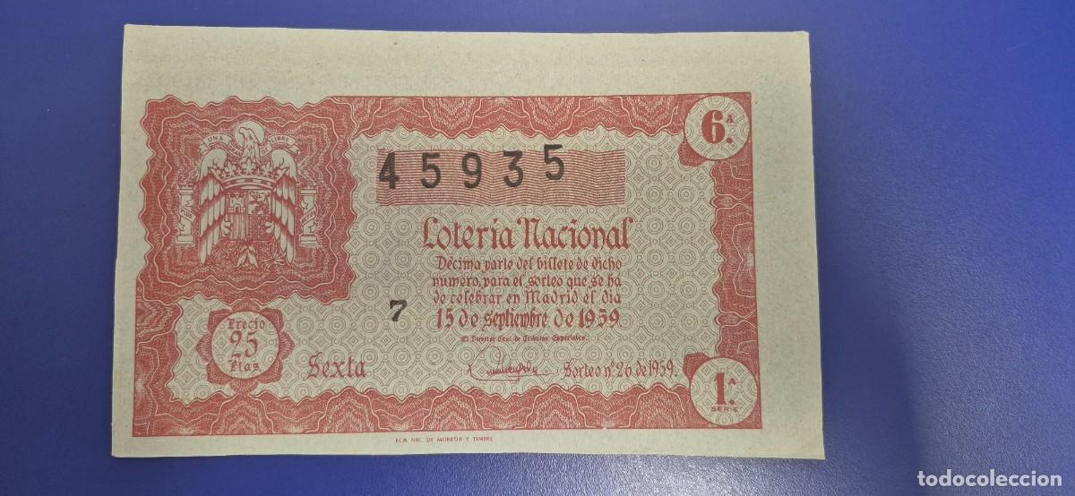 Loter&iacute;a nacional: LOTERIA NACIONAL SORTEO 26 DE 1959