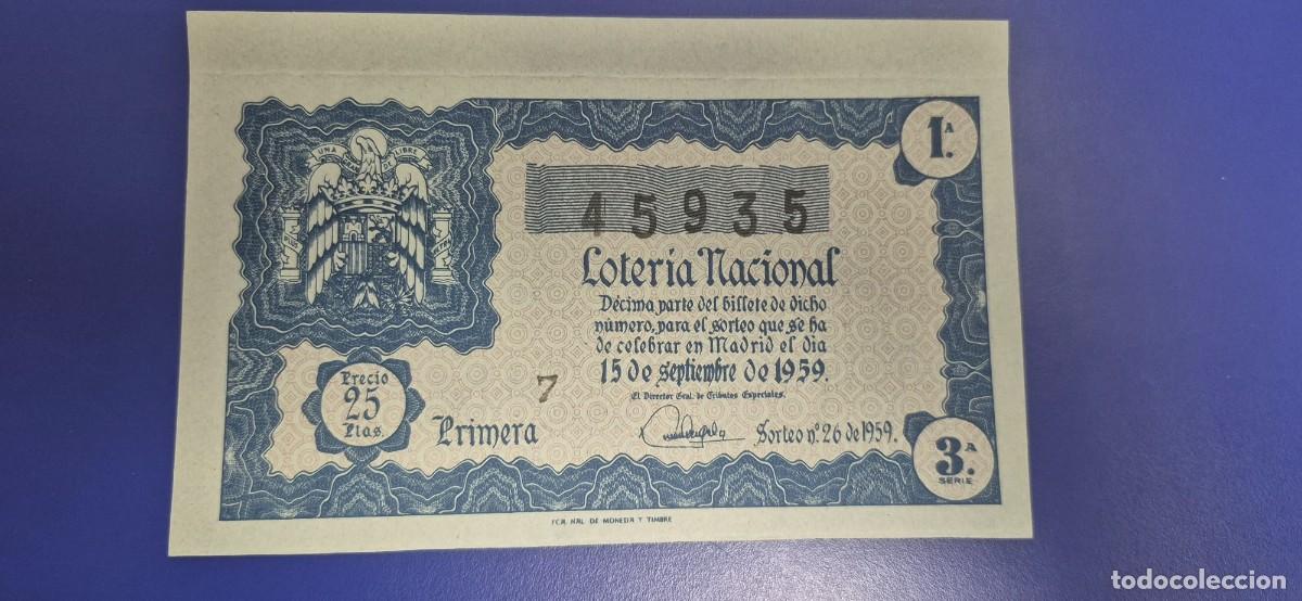 Loter&iacute;a nacional: LOTERIA NACIONAL SORTEO 26 DE 1959