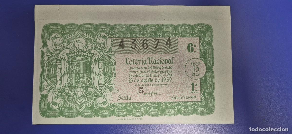 Loter&iacute;a nacional: LOTERIA NACIONAL SORTEO 24 DE 1959