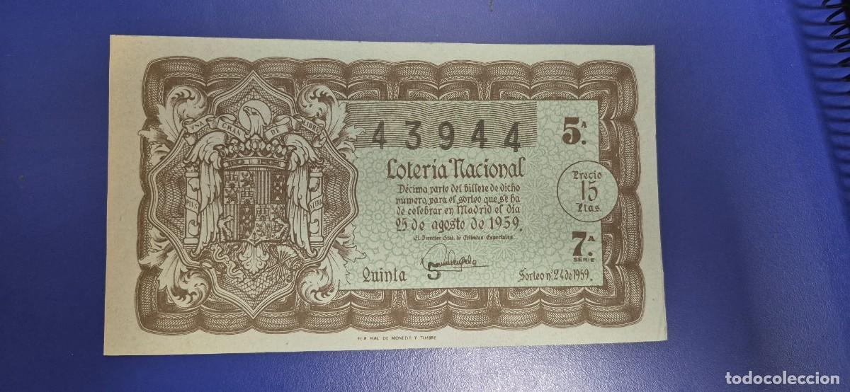 Loter&iacute;a nacional: LOTERIA NACIONAL SORTEO 24 DE 1959