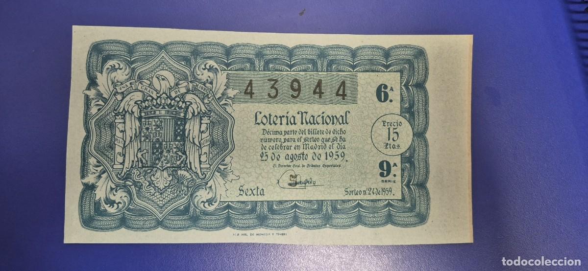 Loter&iacute;a nacional: LOTERIA NACIONAL SORTEO 24 DE 1959
