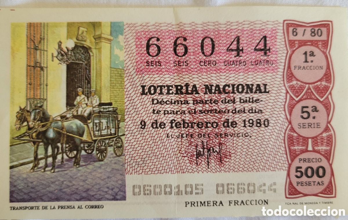 Loter&iacute;a nacional: Decimo loteria 09/02/1980 La tortuga verde (Madrid)