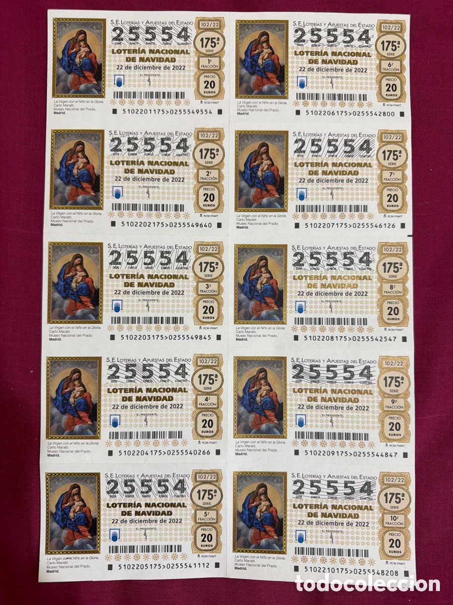 Loter&iacute;a nacional: Loter&iacute;a nacional 25554 22/12/22