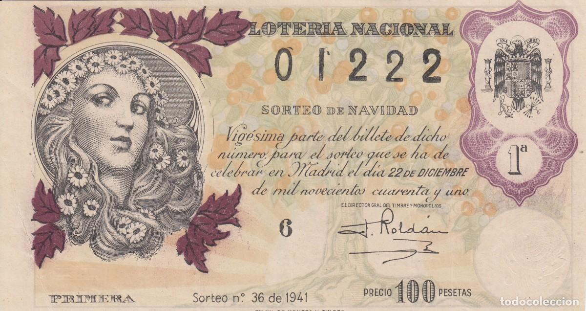 Loter&iacute;a nacional: D&Eacute;CIMO LOTER&Iacute;A NACIONAL SORTEO NUM. 36 - 22 DE DICIEMBRE DE 1941 NAVIDAD