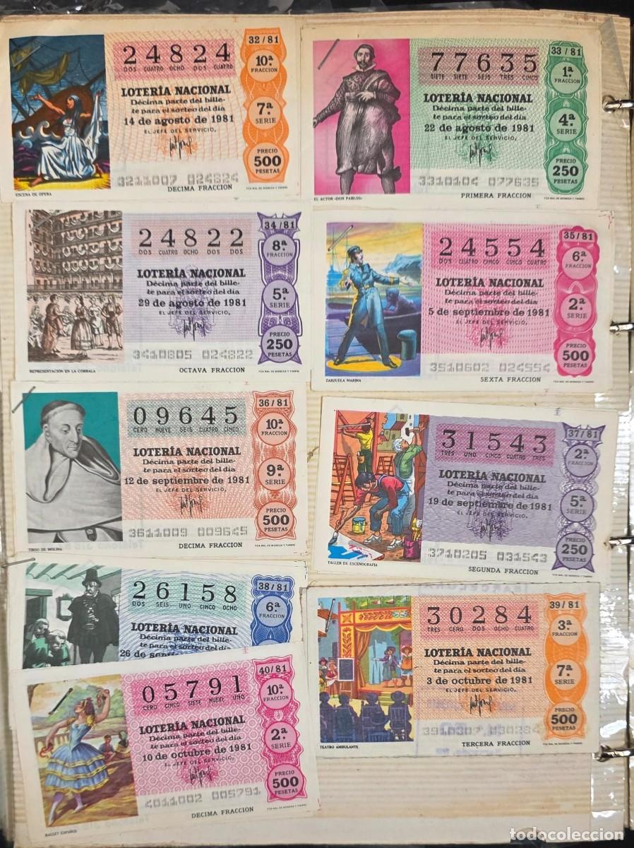 Loter&iacute;a nacional: Lote 10 D&eacute;cimos Loter&iacute;a Nacional Espa&ntilde;a 1981 | Colecci&oacute;n Original Sorteos Agosto-Octubre