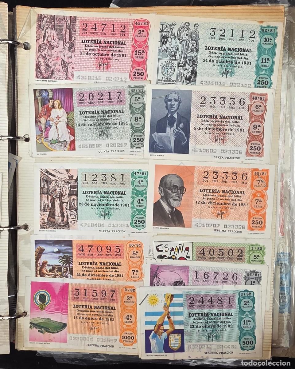 Loter&iacute;a nacional: Lote D&eacute;cimos Loter&iacute;a Nacional Espa&ntilde;a 1981-1982 | Colecci&oacute;n Original Teatro, Literatura y Mundial