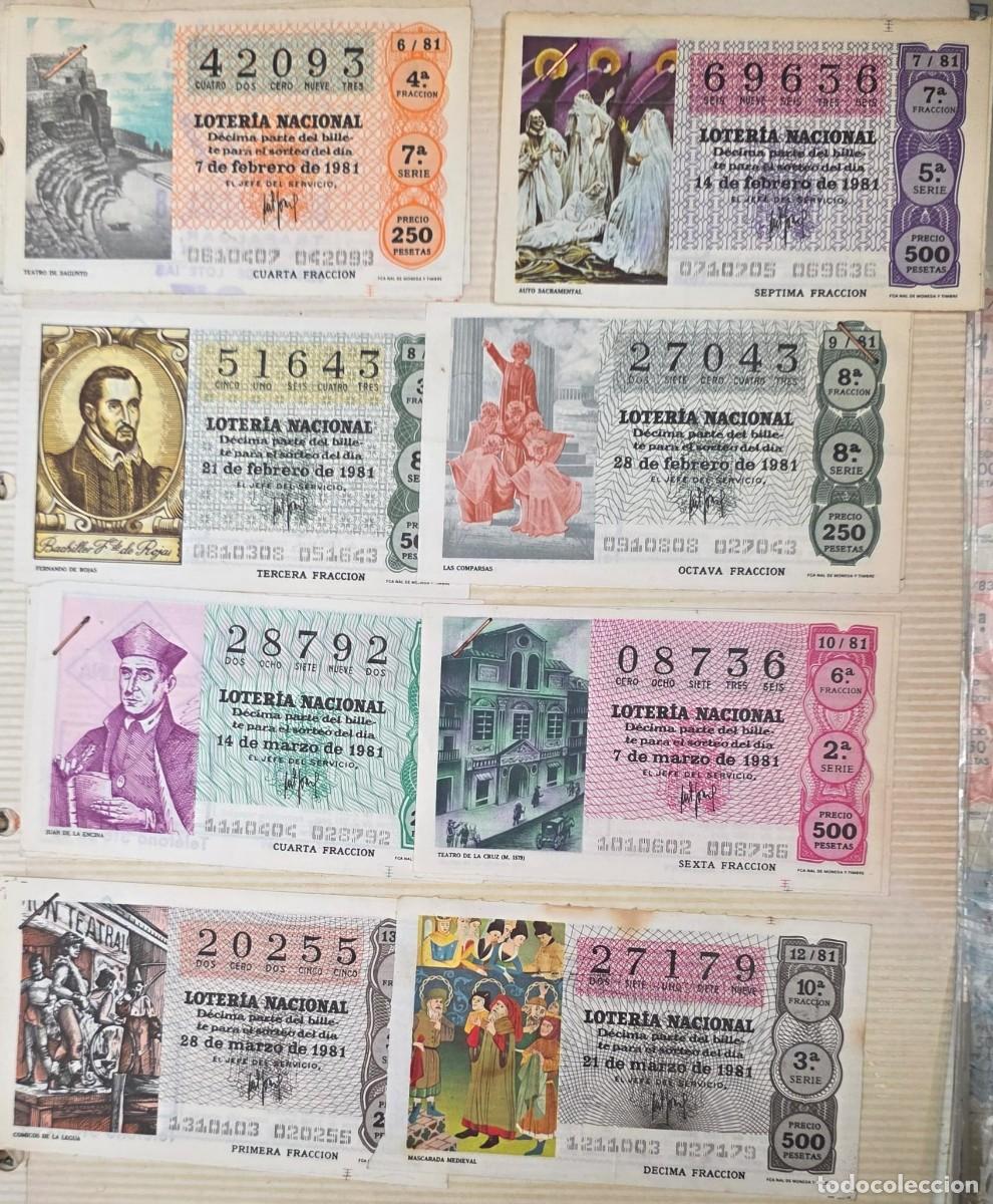 Loter&iacute;a nacional: Lote 8 D&eacute;cimos Loter&iacute;a Nacional Espa&ntilde;a 1981 | Teatro, Carnaval, Literatura e Historia