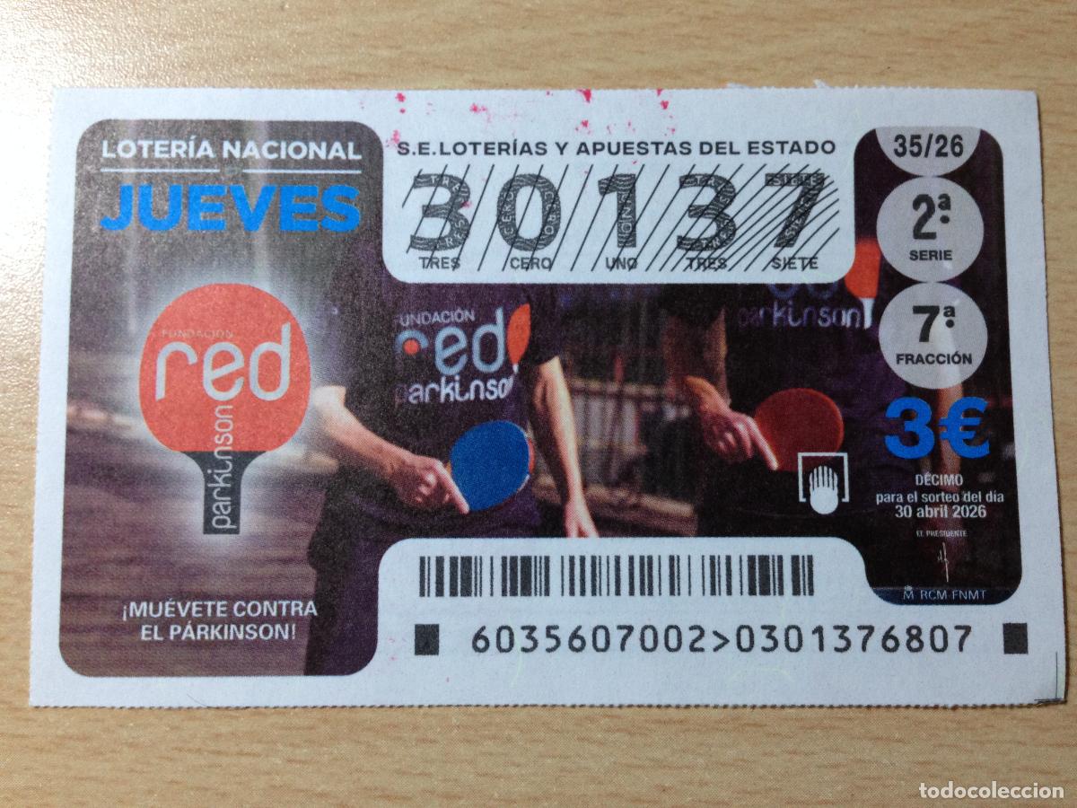 Loter&iacute;a nacional: LOTERIA NACIONAL - 30-04-2026 - 30137 - MUEVETE CONTRA EL PARKINSON
