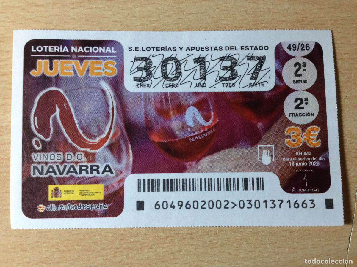 Loter&iacute;a nacional: LOTERIA NACIONAL - 18-06-2026 - 30137 - VINOS D.O. NAVARRA