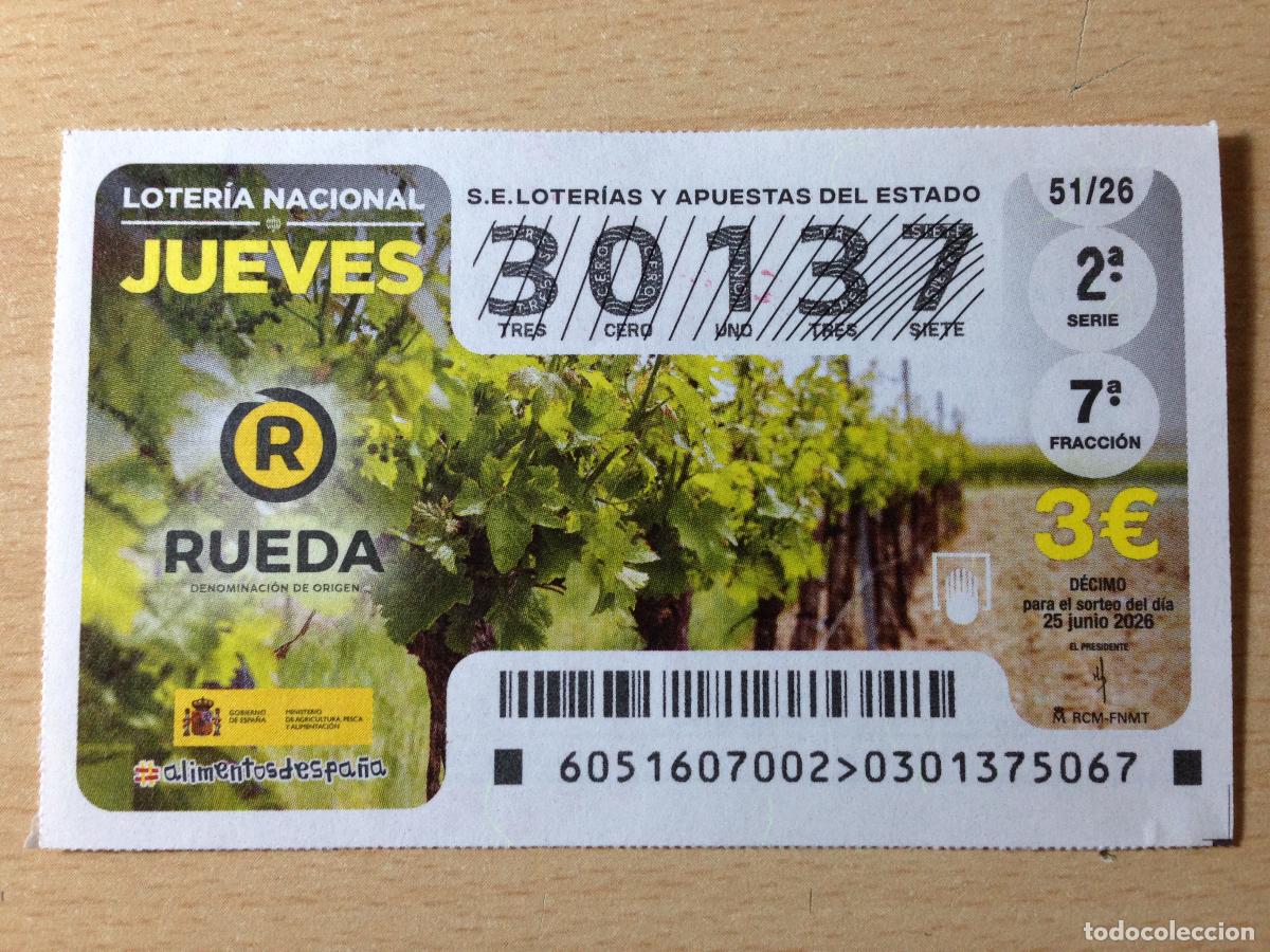 Loter&iacute;a nacional: LOTERIA NACIONAL - 25-06-2026 - 30137 - VINOS D.O. RUEDA