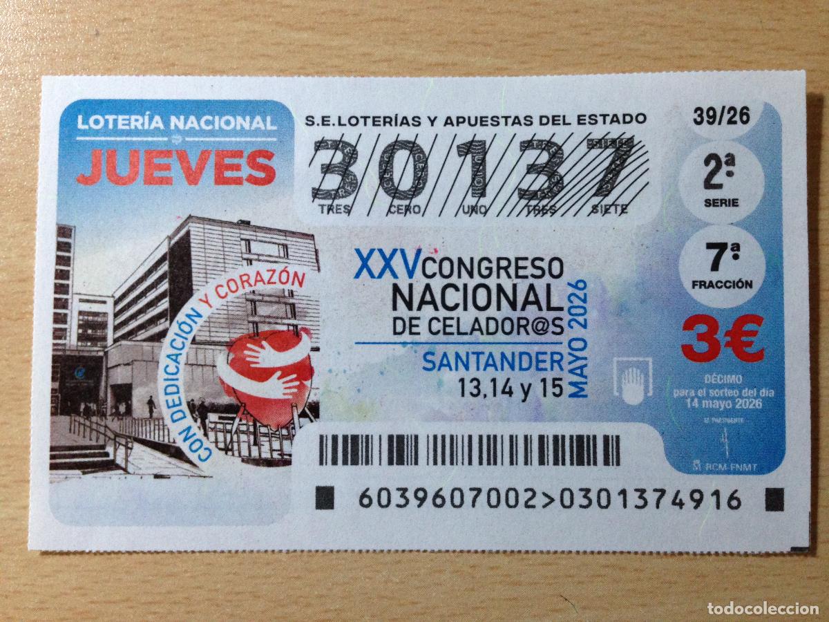 Loter&iacute;a nacional: LOTERIA NACIONAL - 14-05-2026 - 30137 - CONGRESO NACIONAL DE CELADORES