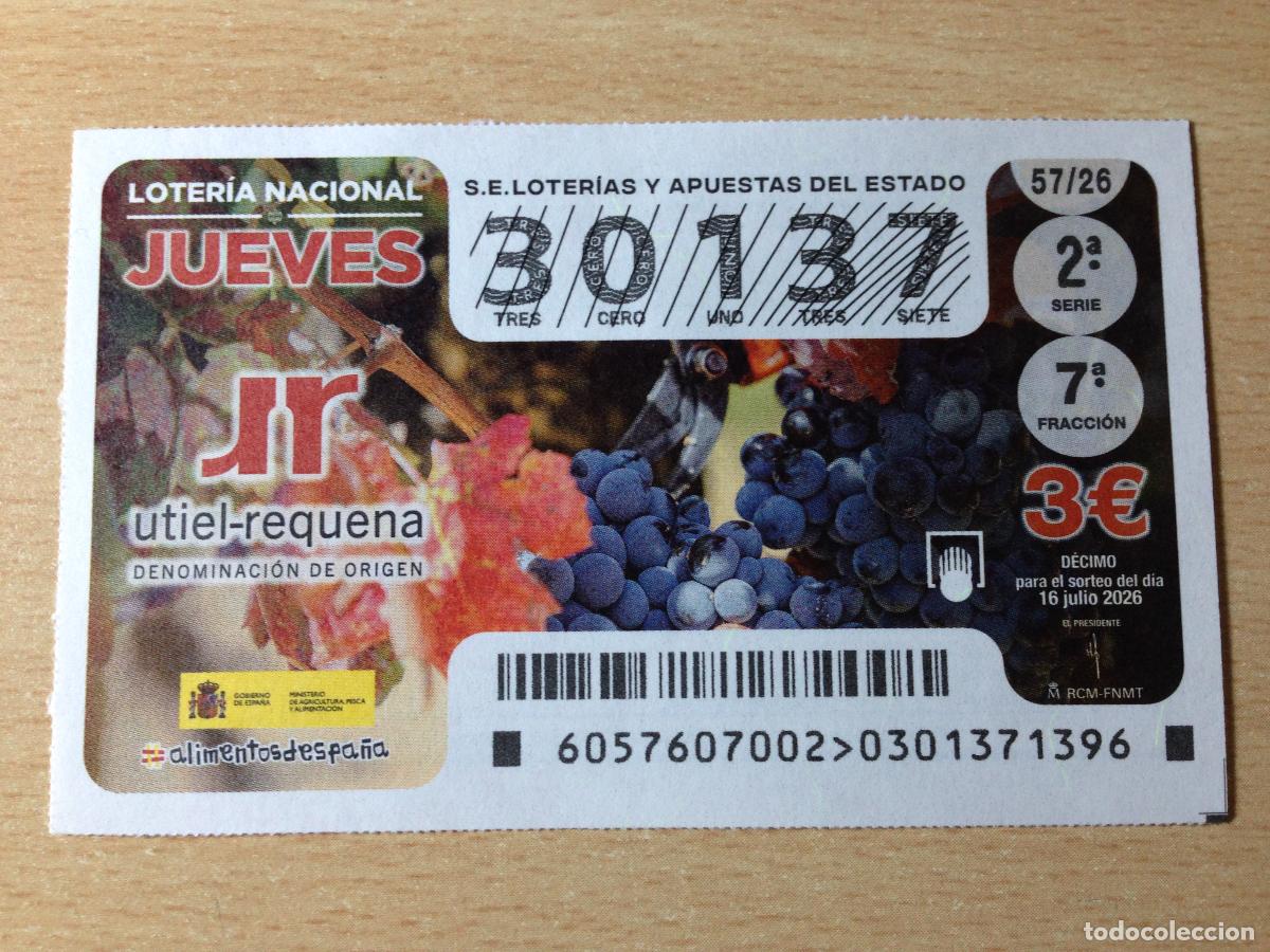 Loter&iacute;a nacional: LOTERIA NACIONAL - 16-07-2026 - 30137 - VINOS D.O. UTIEL-REQUENA