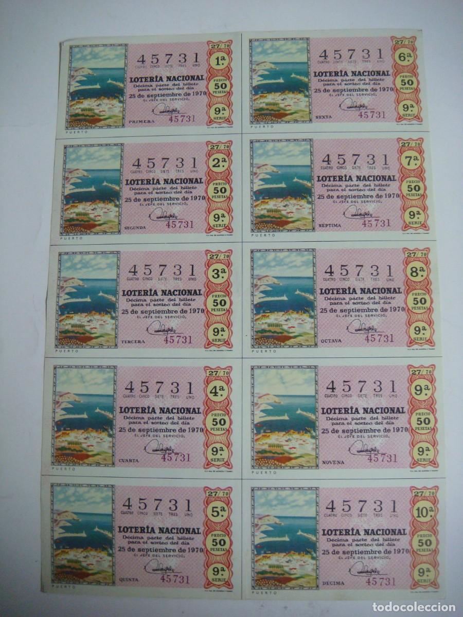Loter&iacute;a nacional: BILLETE DE LOTERIA NACIONAL A&Ntilde;O 1970 SORTEO N&ordm; 27-CAR-N&ordm;-5