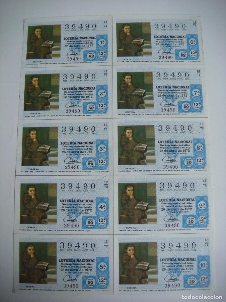 Loter&iacute;a nacional: BILLETE DE LOTERIA NACIONAL A&Ntilde;O 1972 SORTEO N&ordm;-13-CAR-N&ordm;-5