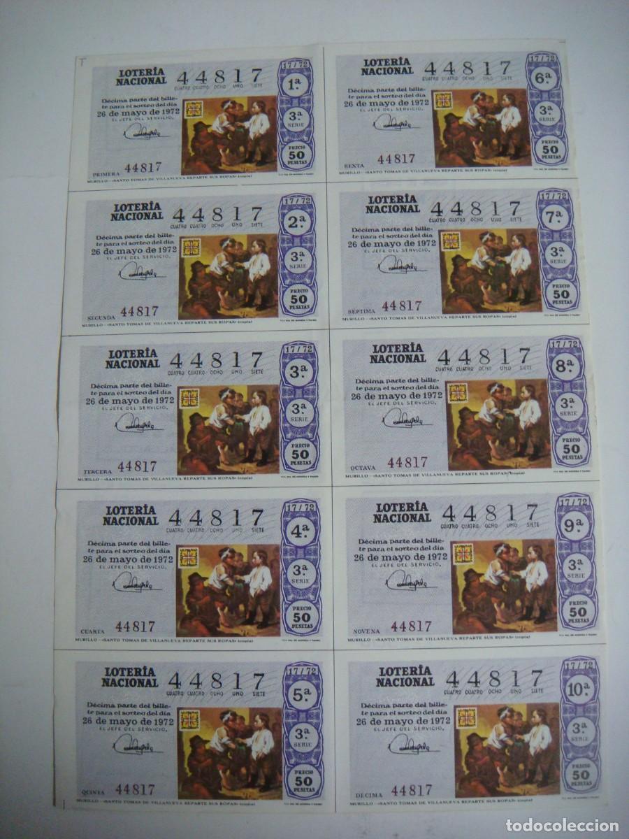 Loter&iacute;a nacional: BILLETE DE LOTERIA NACIONAL A&Ntilde;O 1972 SORTEO N&ordm;-17-CAR-N&ordm;-5