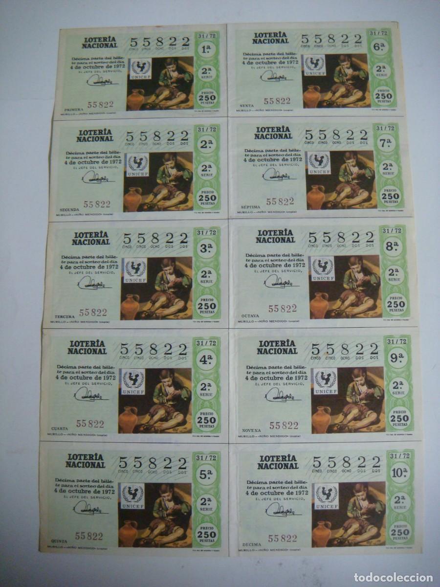 Loter&iacute;a nacional: BILLETE DE LOTERIA NACIONAL A&Ntilde;O 1972 SORTEO N&ordm;-31-CAR-N&ordm;-5