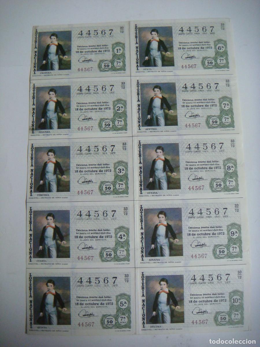 Loter&iacute;a nacional: BILLETE DE LOTERIA NACIONAL A&Ntilde;O 1972 SORTEO N&ordm;-33-CAR-N&ordm;-5