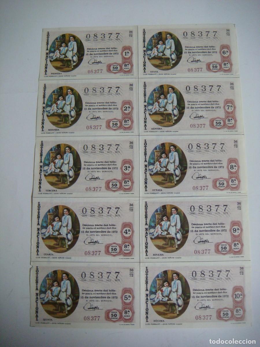 Loter&iacute;a nacional: BILLETE DE LOTERIA NACIONAL A&Ntilde;O 1972 SORTEO N&ordm;-36-CAR-N&ordm;-5