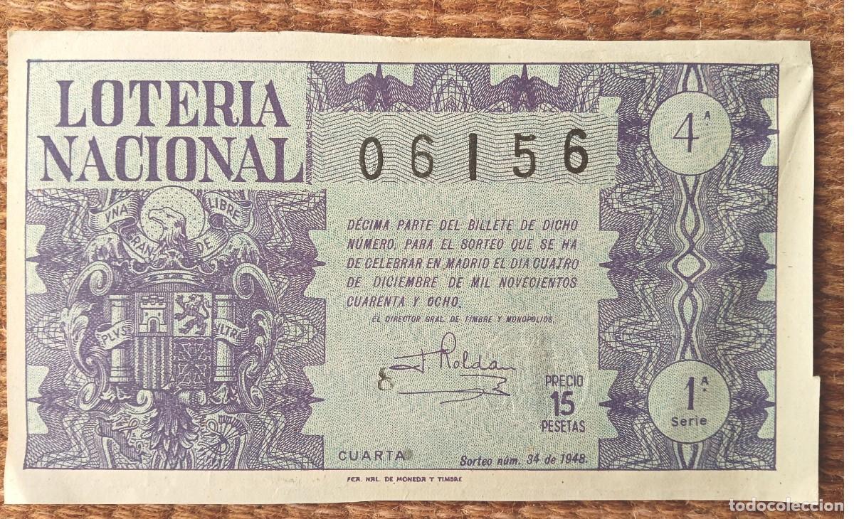 Loter&iacute;a nacional: LOTERIA NACIONAL SORTEO 34 - 1948