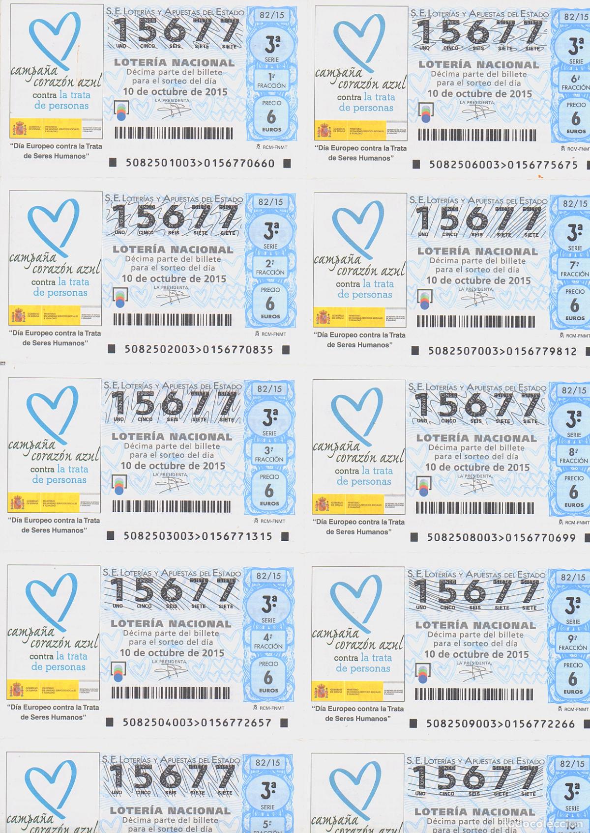 Loter&iacute;a nacional: LOTER&Iacute;A NACIONAL DEL SABADO - BILLETE DEL SORTEO 82 DE 2015 - EN PERFECTO ESTADO -