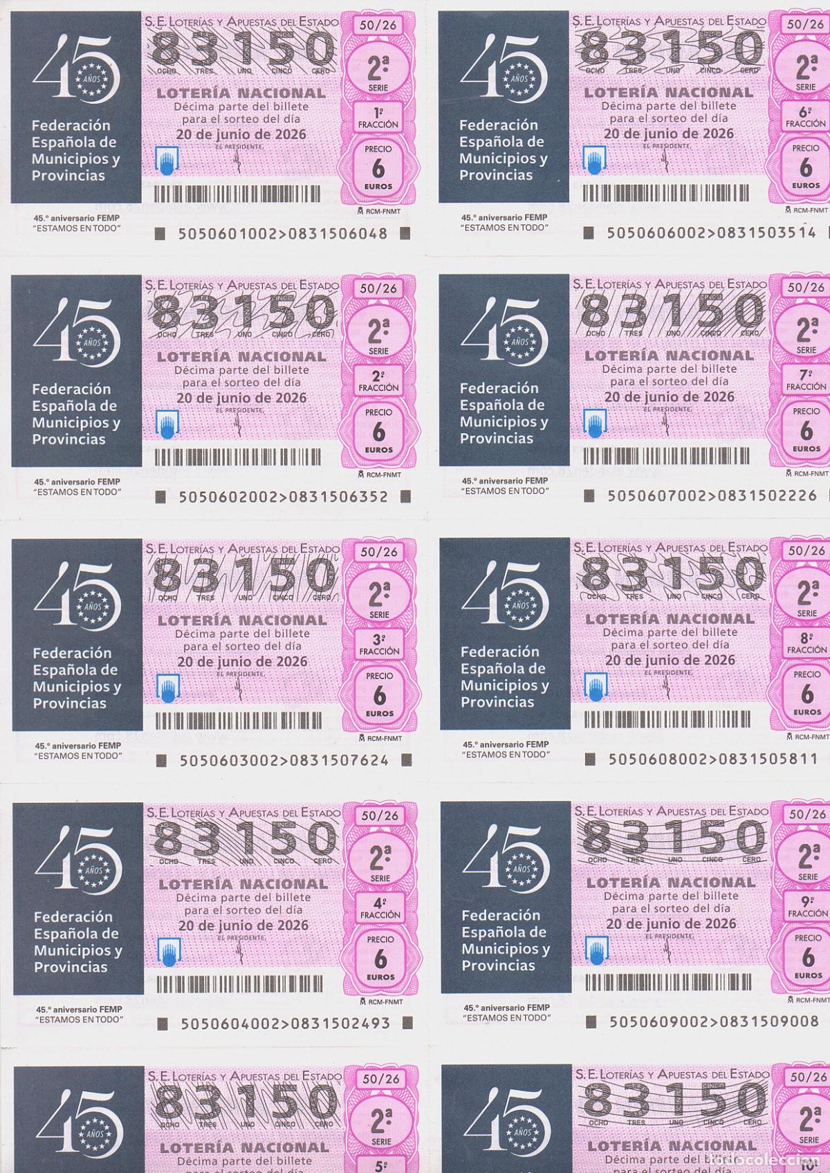 Loter&iacute;a nacional: LOTER&Iacute;A NACIONAL DEL SABADO - BILLETE DEL SORTEO 50 DE 2026 - EN PERFECTO ESTADO -