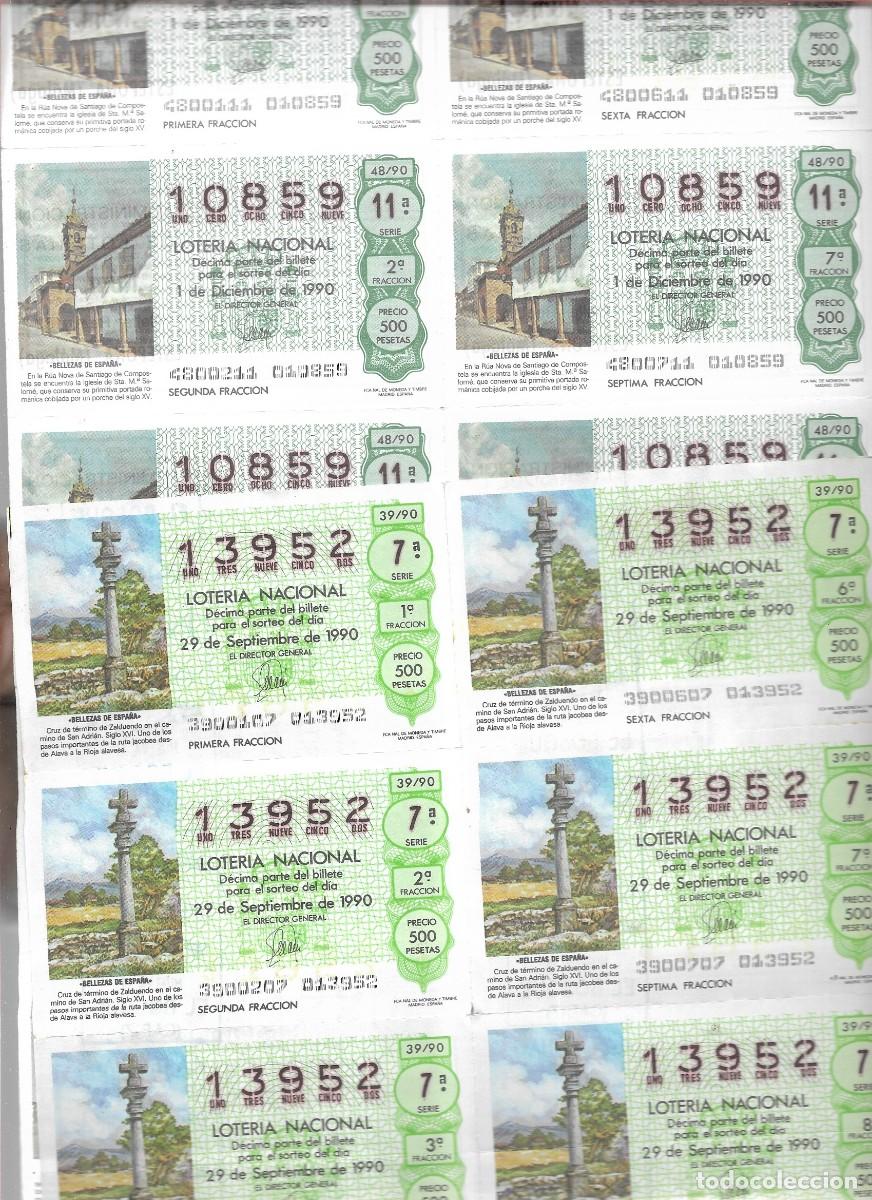 Loter&iacute;a nacional: gran lote de 55 billetes de loteria a&ntilde;os 90