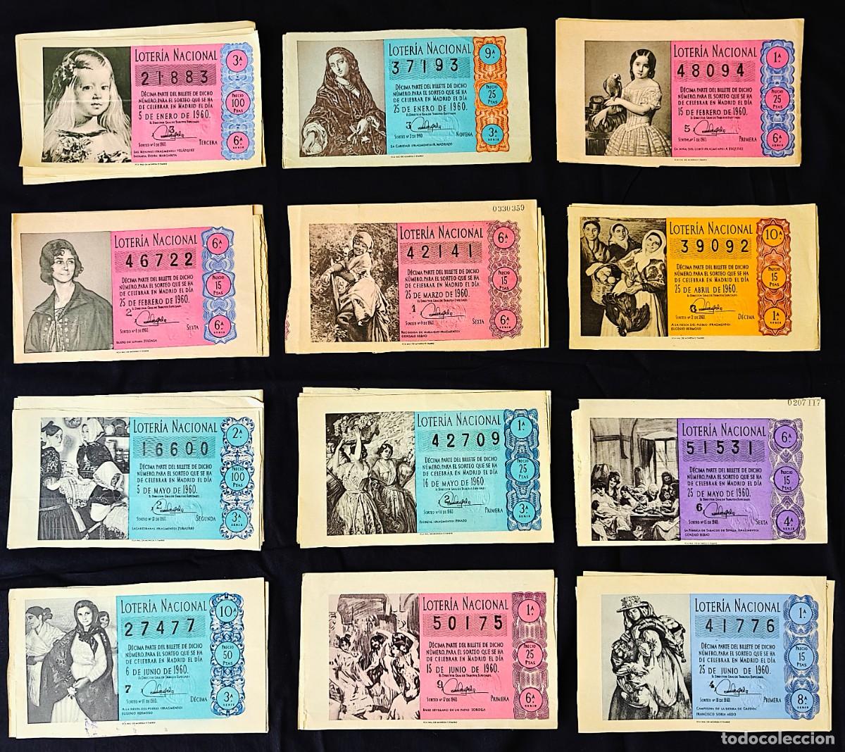 Loter&iacute;a nacional: Lote 115 D&eacute;cimos Loter&iacute;a Nacional 1960