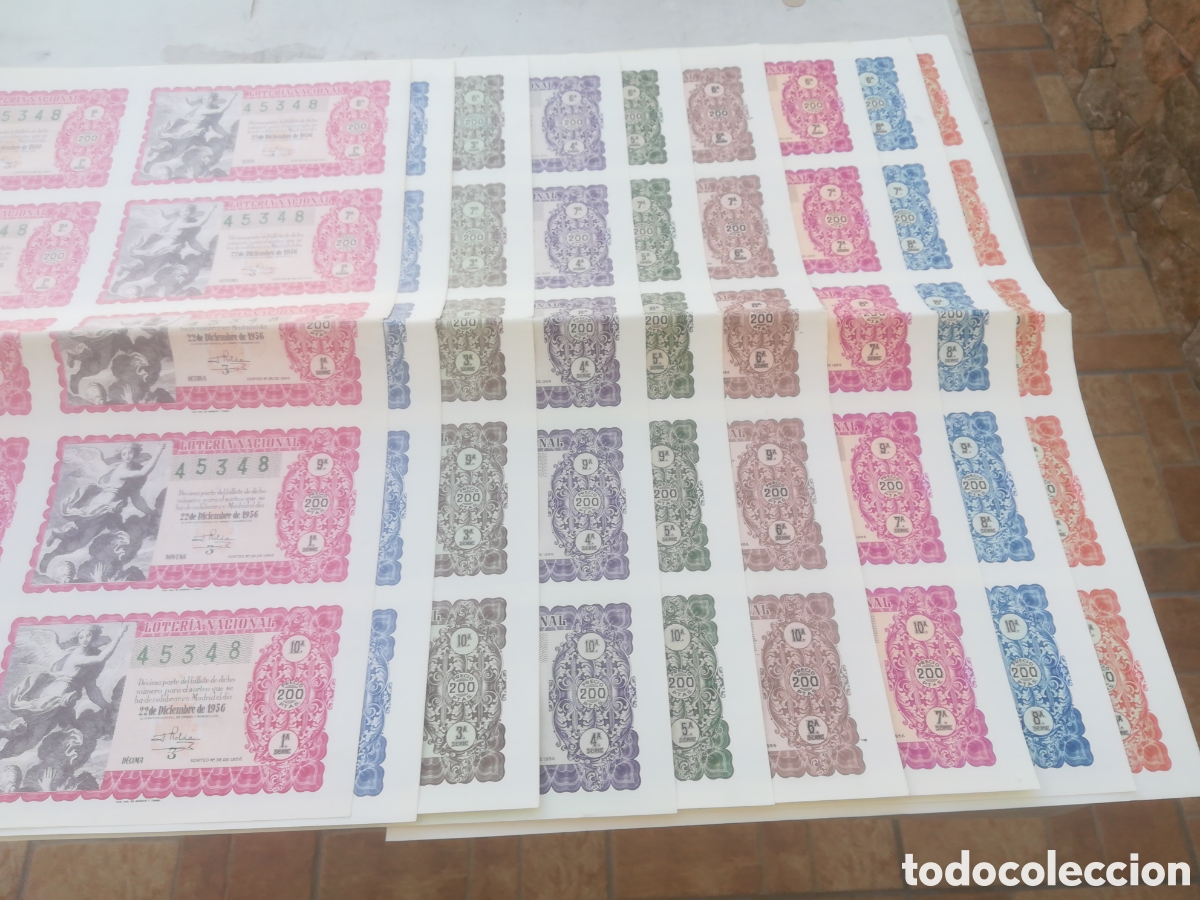 Loterie Nationale: Loter&iacute;a de Navidad 1956, las 9 series de ese sorteo.