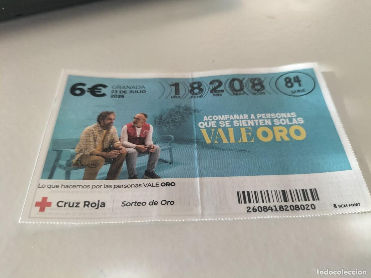 Loter&iacute;a nacional: 1 DECIMO LOTERIA NACIONAL CRUZ ROJA SORTEO DEL ORO 23 JULIO 2026 ( ACOMPA&Ntilde;AR A LAS PERSONAS