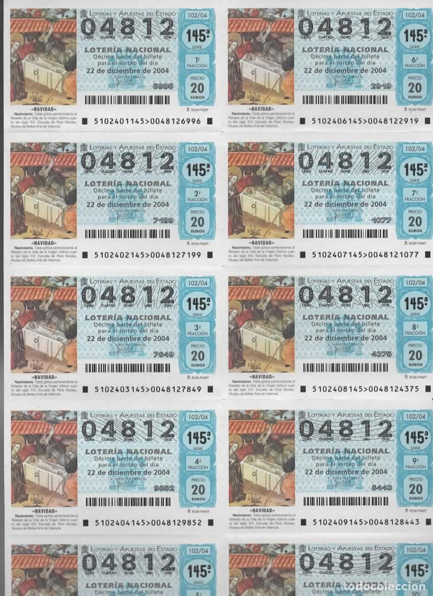 Loter&iacute;a nacional: LOTER&Iacute;A NACIONAL DEL SABADO - BILLETE DEL SORTEO 102 DEL 2004 - EN PERFECTO ESTADO -