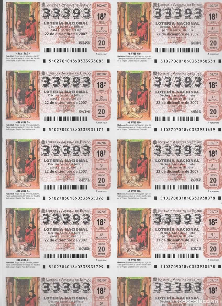Loter&iacute;a nacional: LOTER&Iacute;A NACIONAL DEL SABADO - BILLETE DEL SORTEO 102 DEL 2007- EN PERFECTO ESTADO -