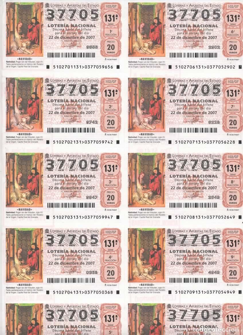 Loter&iacute;a nacional: LOTER&Iacute;A NACIONAL DEL SABADO - BILLETE DEL SORTEO 102 DEL 2007- EN PERFECTO ESTADO -