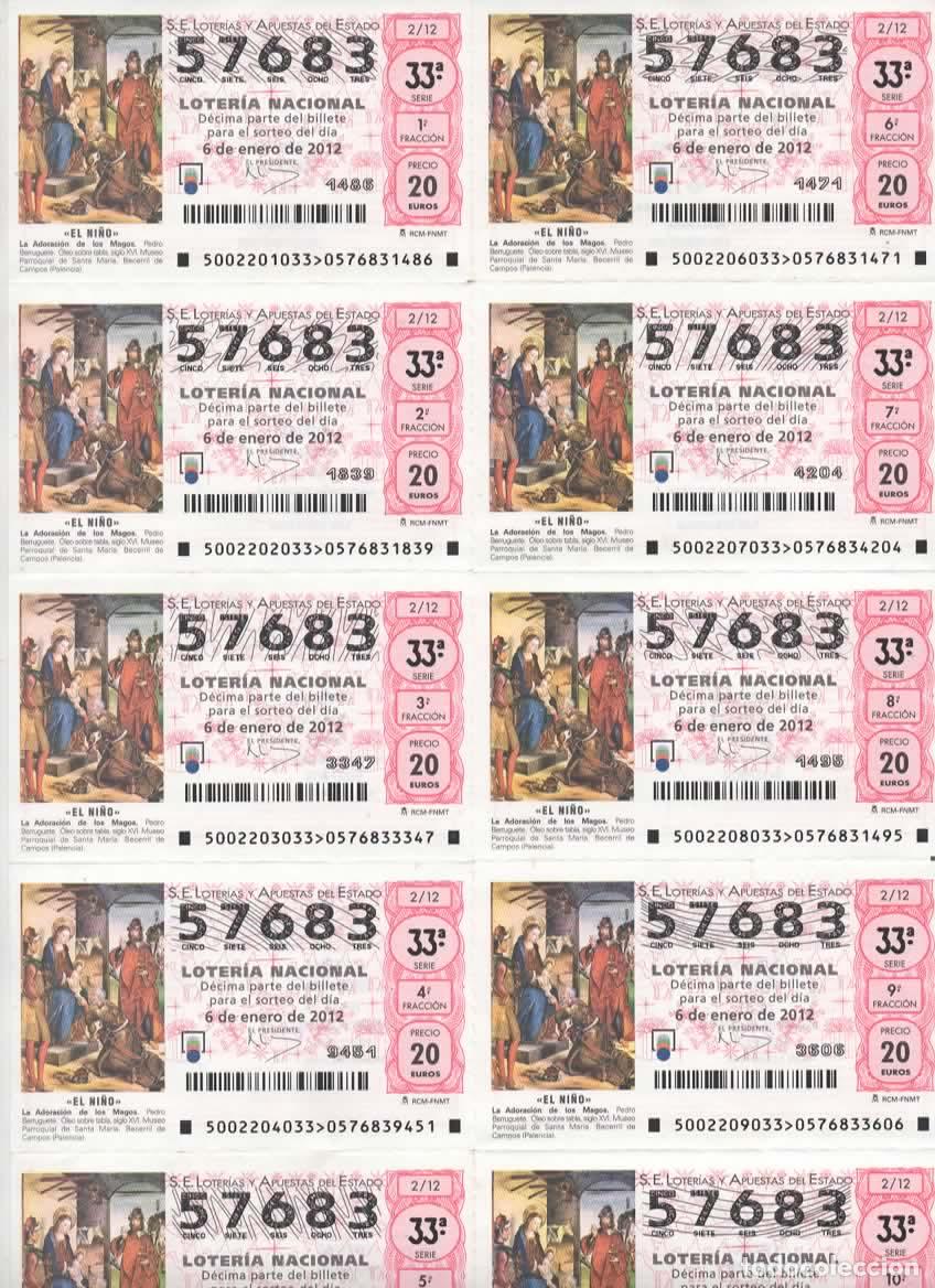 Loter&iacute;a nacional: LOTER&Iacute;A NACIONAL DEL SABADO - BILLETE DEL SORTEO 2 DEL 2012- EN PERFECTO ESTADO -