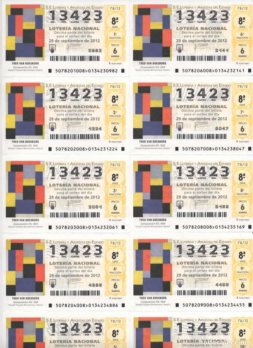 Loter&iacute;a nacional: LOTER&Iacute;A NACIONAL DEL SABADO - BILLETE DEL SORTEO 78 DEL 2012- EN PERFECTO ESTADO -