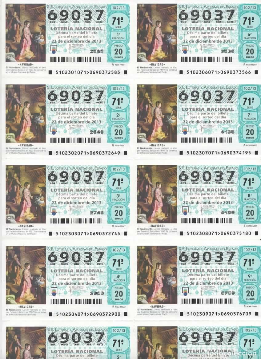 Loter&iacute;a nacional: LOTER&Iacute;A NACIONAL DEL SABADO - BILLETE DEL SORTEO 102 DEL 2013- EN PERFECTO ESTADO -