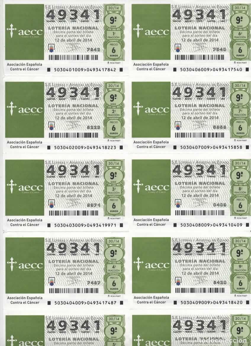Loter&iacute;a nacional: LOTER&Iacute;A NACIONAL DEL SABADO - BILLETE DEL SORTEO 30 DEL 2014- EN PERFECTO ESTADO -
