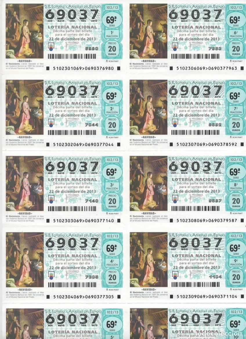 Loter&iacute;a nacional: LOTER&Iacute;A NACIONAL DEL SABADO - BILLETE DEL SORTEO 102 DEL 2013- EN PERFECTO ESTADO -
