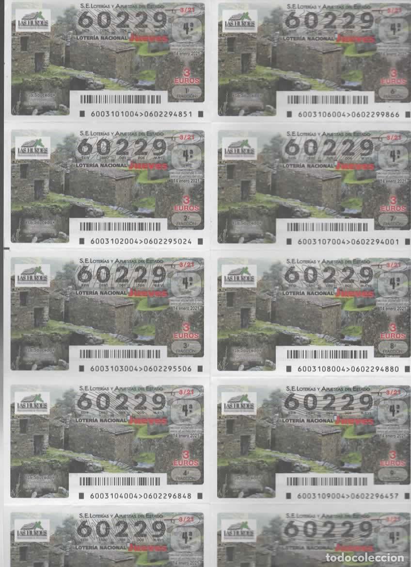 Loter&iacute;a nacional: LOTER&Iacute;A NACIONAL DEL JUEVES - BILLETE DEL SORTEO 3 DEL 2021 - EN PERFECTO ESTADO -