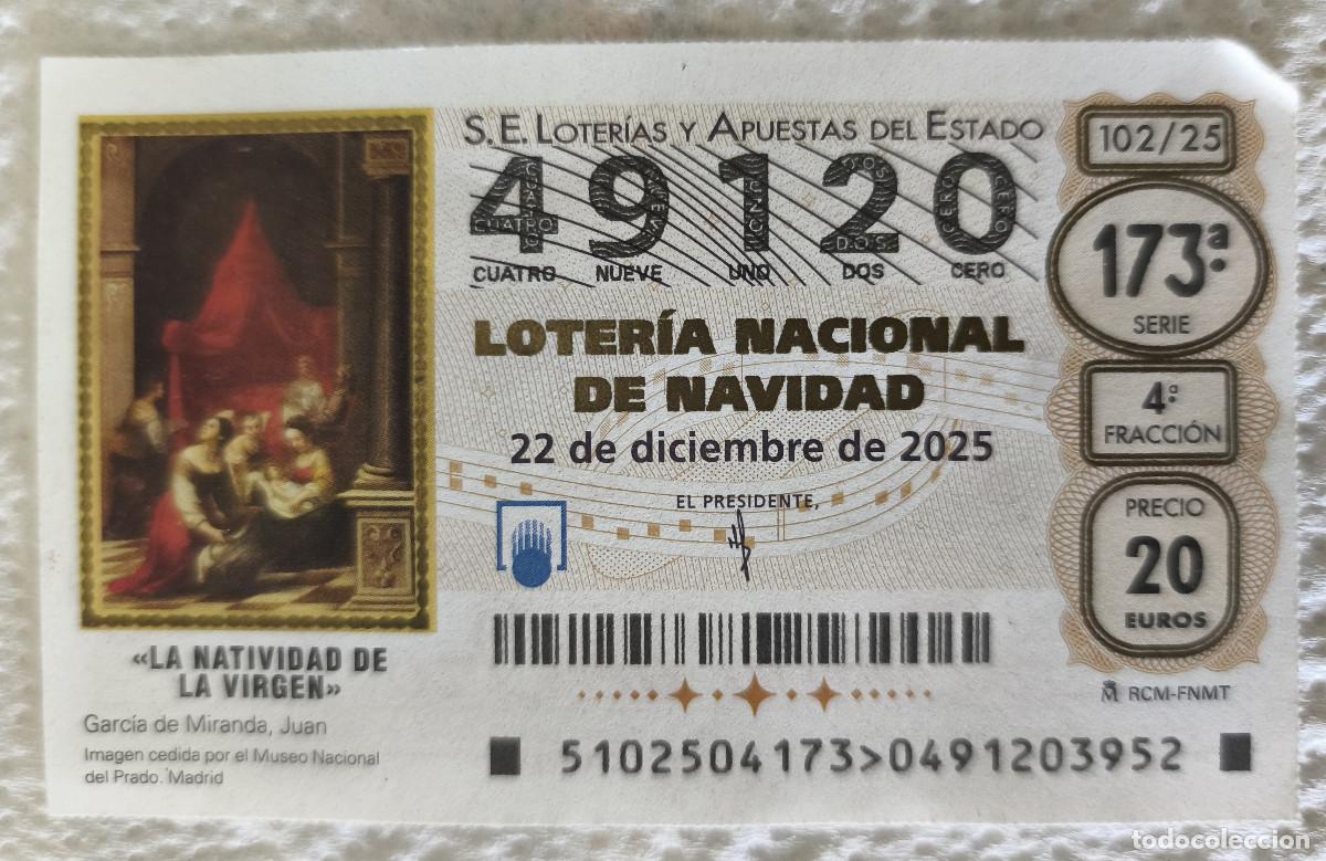 Loter&iacute;a nacional: 1 DECIMO LOTERIA NACIONAL NAVIDAD 22 Diciembre 2025 - 49120 La Bruja de Oro