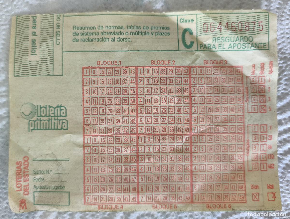 Loter&iacute;a nacional: BOLETO LOTERIA PRIMITIVA SIN USAR