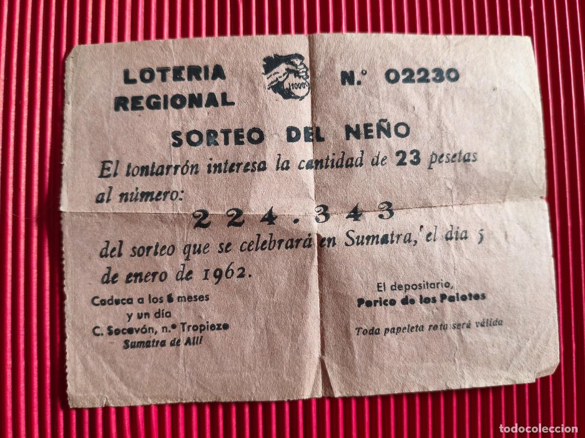 Loter&iacute;a nacional: Participaci&oacute;n de loter&iacute;a del ni&ntilde;o humor&iacute;stica o de broma. 1962.