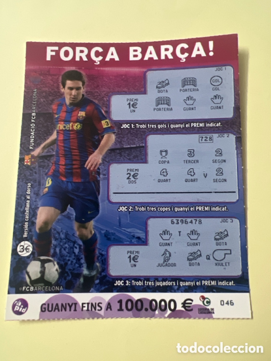 Loter&iacute;a nacional: A380. LOTERIA CATALUNYA LOTO RAPID FOR&Ccedil;A BAR&Ccedil;A MESSI