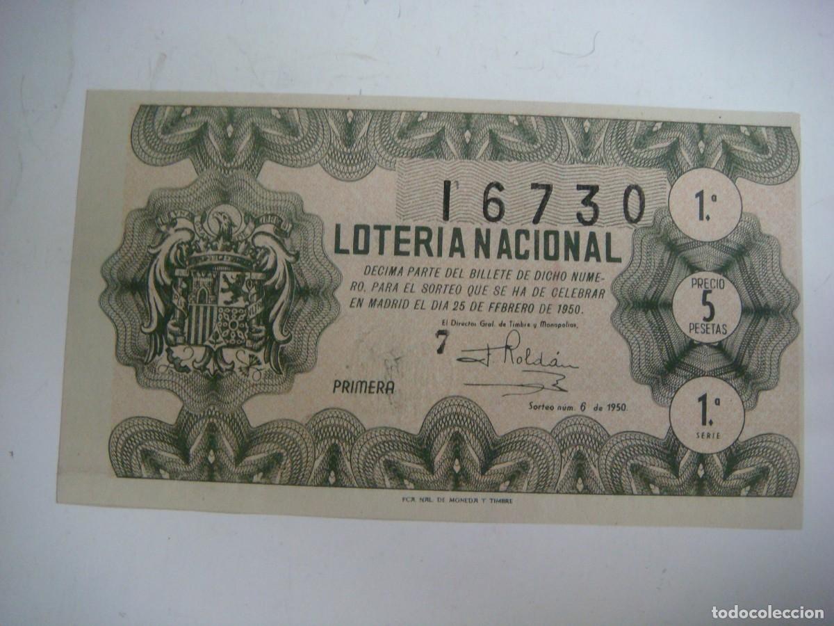 Loter&iacute;a nacional: DECIMO DE LOTERIA NACIONAL DEL 25 DE FEBRERO 1950 SORTEO N&ordm;-6-(&)